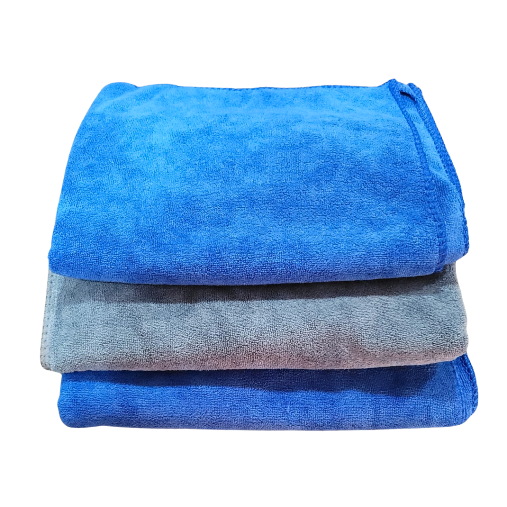 Soft Rag Colours MICROFIBER PACK OF 3 SUPER SOFT CLOTH BLUE/GREY 400 gsm 50cm x 72cm ...